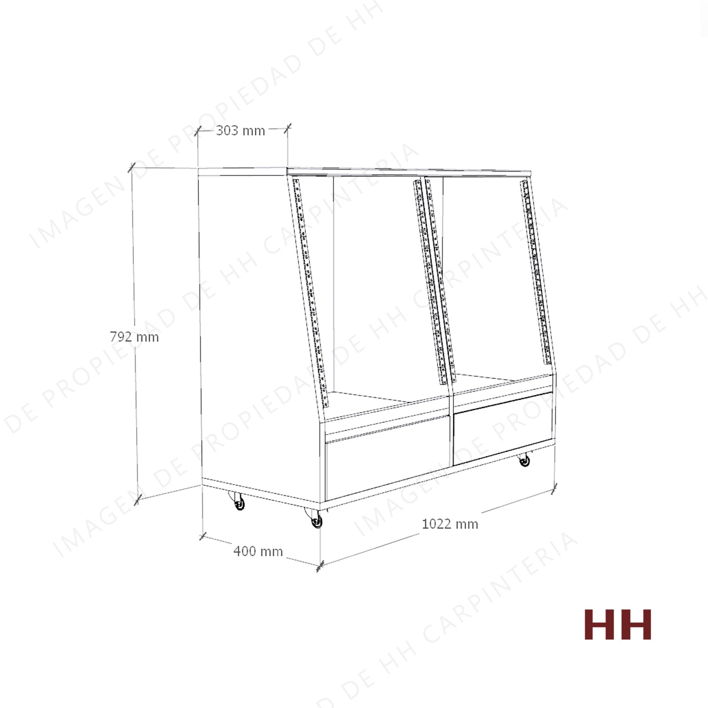 Rack doble 12U + cajoneras